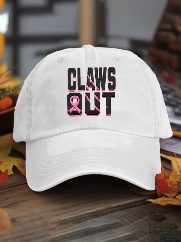 Unisex Claws Out Breast Cancer Awareness Halloween Print Baseball Cap
