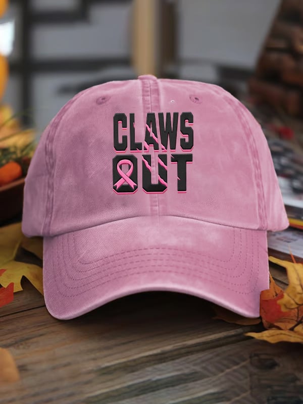 Unisex Claws Out Breast Cancer Awareness Halloween Print Baseball Cap