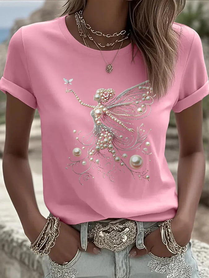Women's sequin print casual T-shirt