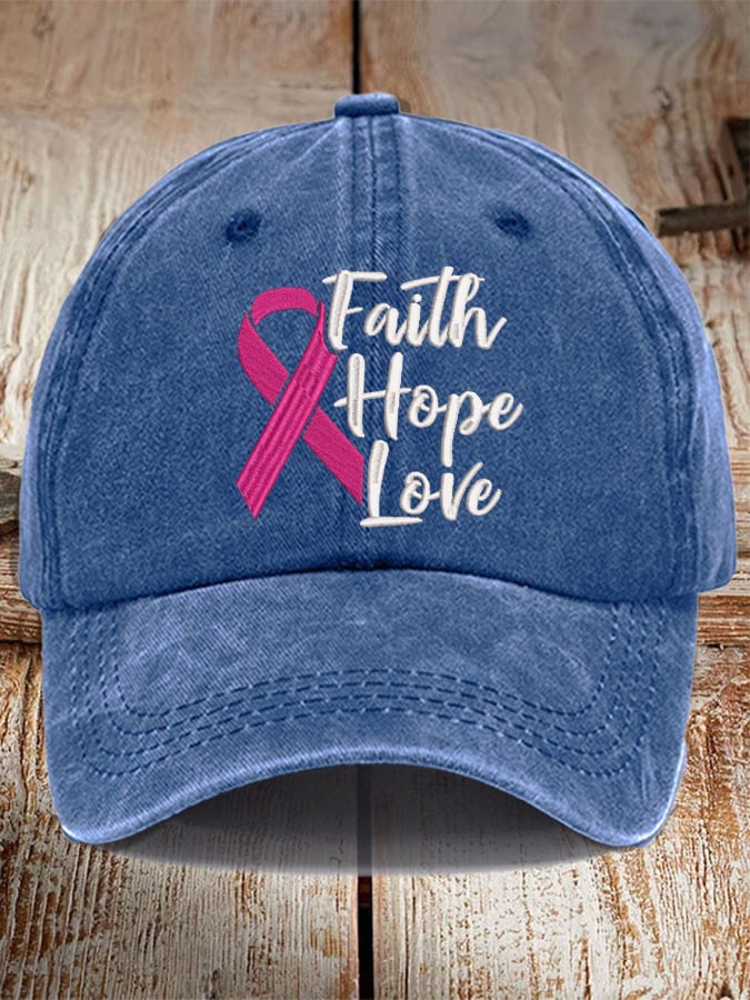 Unisex Pink Ribbon Breast Cancer Awareness Baseball Cap