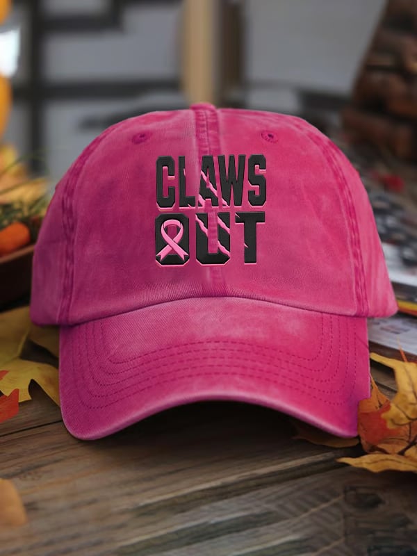 Unisex Claws Out Breast Cancer Awareness Halloween Print Baseball Cap