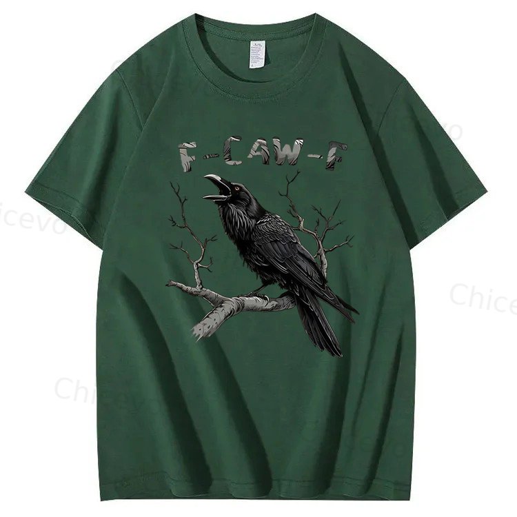 F-Caw-F Black Crow Pun Funny Bird Cawing Grunge T-Shirt