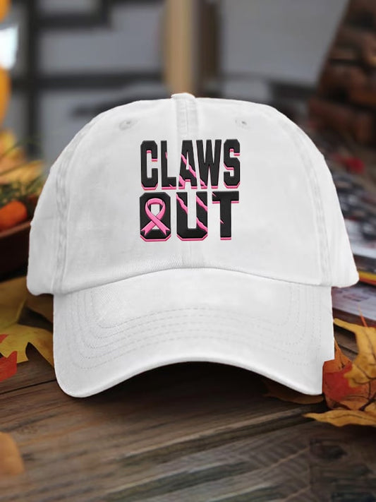 Unisex Claws Out Breast Cancer Awareness Halloween Print Baseball Cap