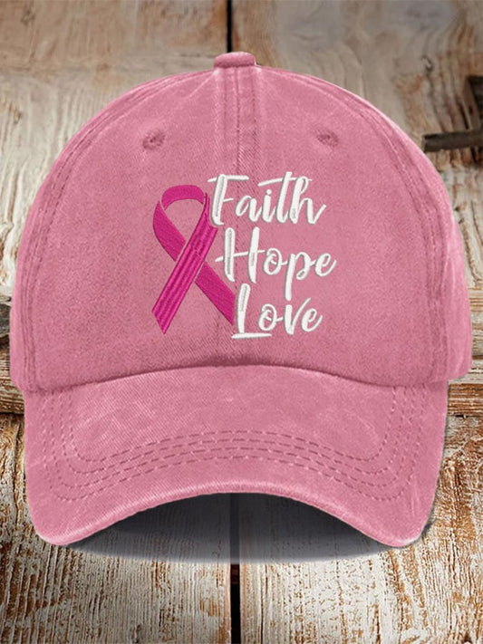 Unisex Pink Ribbon Breast Cancer Awareness Baseball Cap