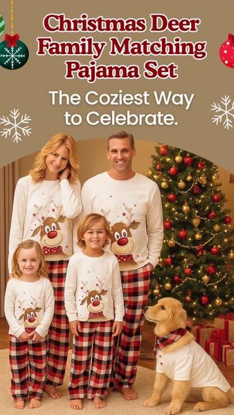 Christmas Reindeer Family Pajama Set