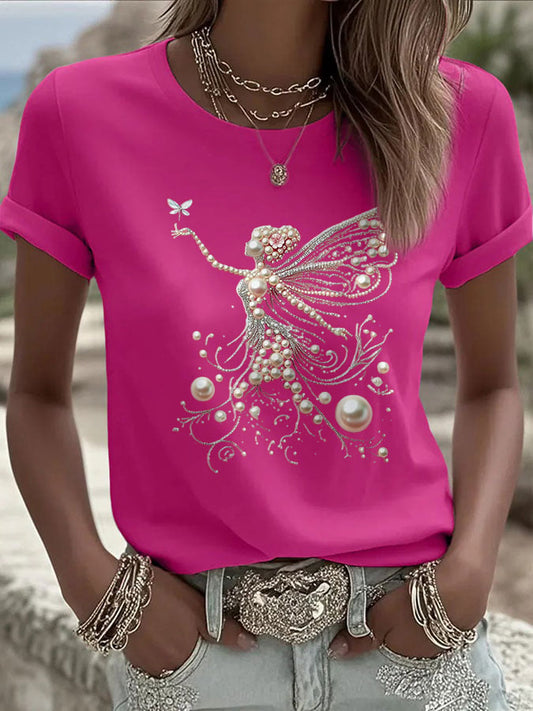 Women's sequin print casual T-shirt