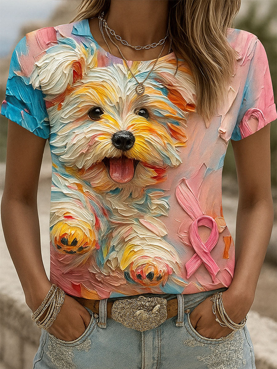 Breast Cancer Pink October Art Print T-shirt