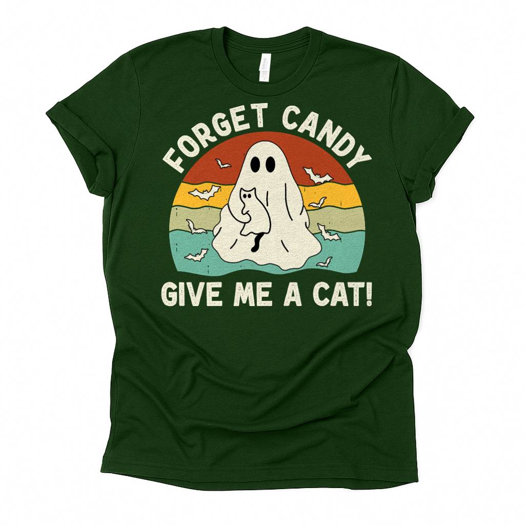 Forget Candy Give Me A Cat Unisex Premium Bella Canvas 3001 T-Shirt