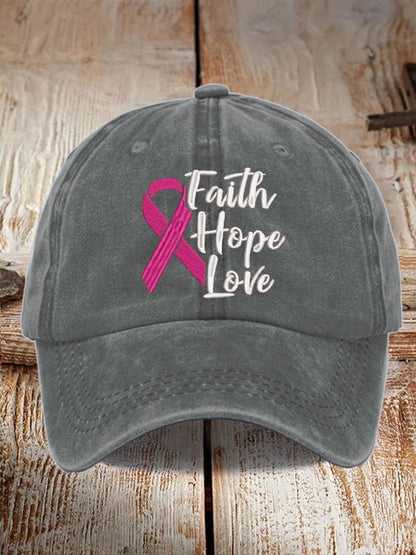 Unisex Pink Ribbon Breast Cancer Awareness Baseball Cap
