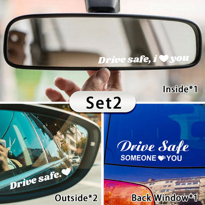 Drive Safe Car Mirror Decal Crystal Label Stickers For Your Love