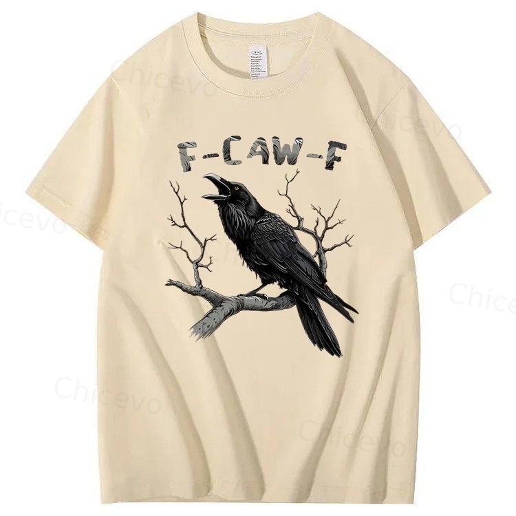 F-Caw-F Black Crow Pun Funny Bird Cawing Grunge T-Shirt