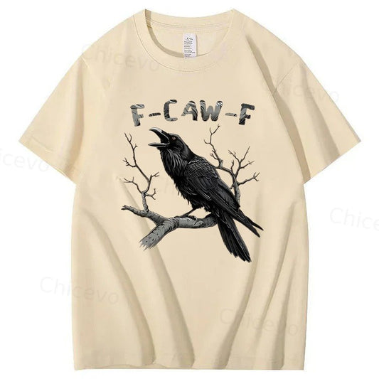 F-Caw-F Black Crow Pun Funny Bird Cawing Grunge T-Shirt