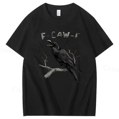 F-Caw-F Black Crow Pun Funny Bird Cawing Grunge T-Shirt
