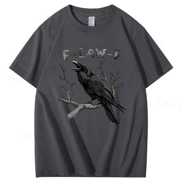 F-Caw-F Black Crow Pun Funny Bird Cawing Grunge T-Shirt