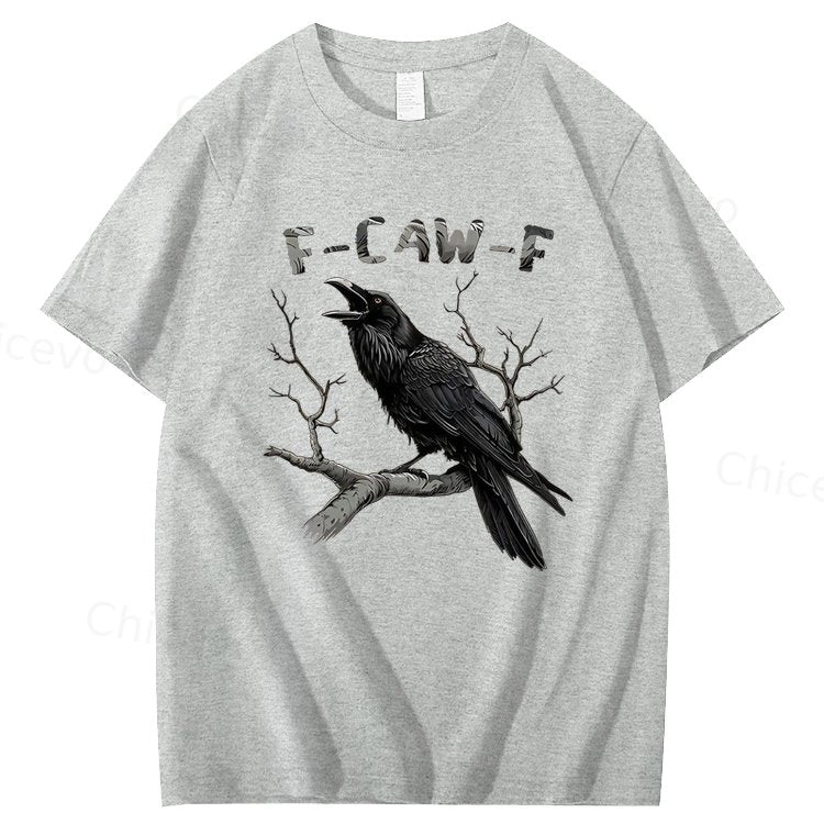 F-Caw-F Black Crow Pun Funny Bird Cawing Grunge T-Shirt