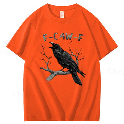F-Caw-F Black Crow Pun Funny Bird Cawing Grunge T-Shirt