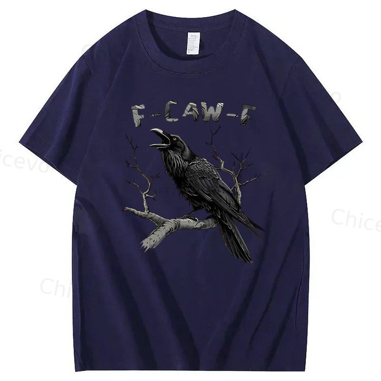F-Caw-F Black Crow Pun Funny Bird Cawing Grunge T-Shirt