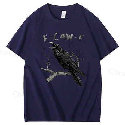 F-Caw-F Black Crow Pun Funny Bird Cawing Grunge T-Shirt