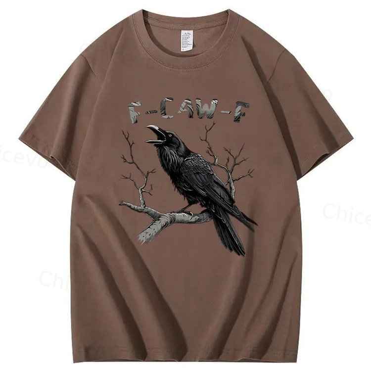 F-Caw-F Black Crow Pun Funny Bird Cawing Grunge T-Shirt