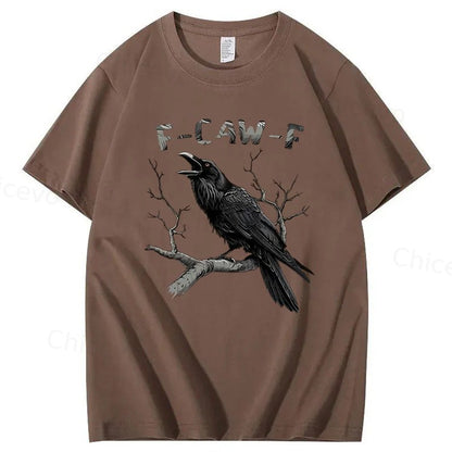 F-Caw-F Black Crow Pun Funny Bird Cawing Grunge T-Shirt