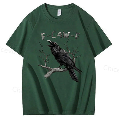 F-Caw-F Black Crow Pun Funny Bird Cawing Grunge T-Shirt