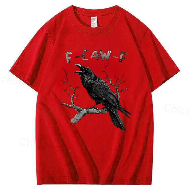 F-Caw-F Black Crow Pun Funny Bird Cawing Grunge T-Shirt