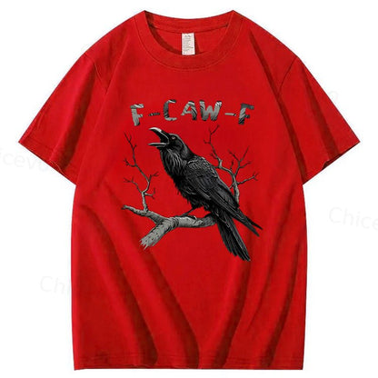 F-Caw-F Black Crow Pun Funny Bird Cawing Grunge T-Shirt