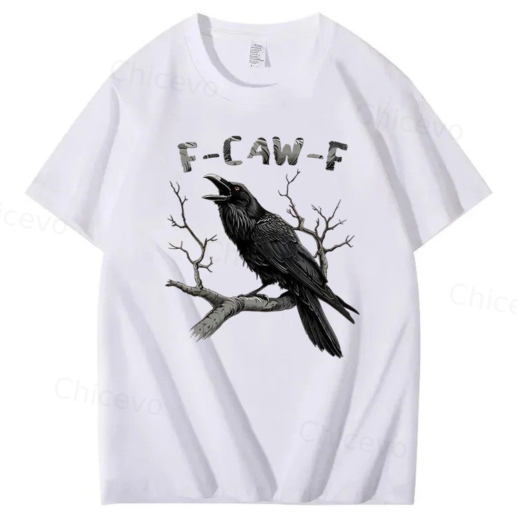 F-Caw-F Black Crow Pun Funny Bird Cawing Grunge T-Shirt