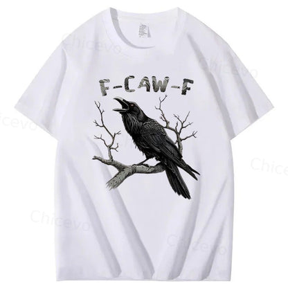 F-Caw-F Black Crow Pun Funny Bird Cawing Grunge T-Shirt